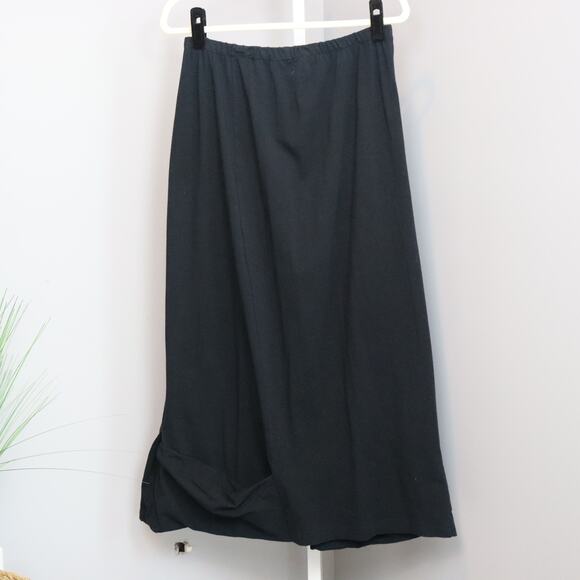 Vintage Lilith Black Skirt Sz L Elastic Waist Draped Hem Detail No Tag - Picture 1 of 6
